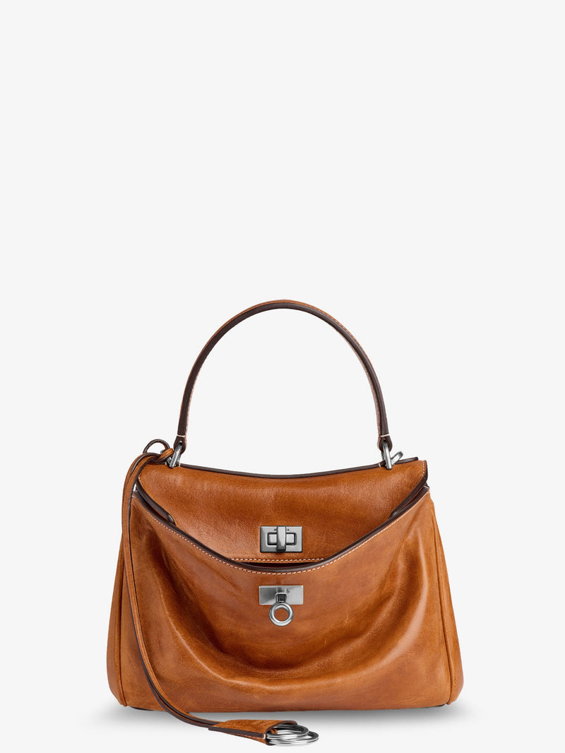 Balenciaga Balenciaga Rodeo Mini Leather Handbag Brown - World Class Fashion