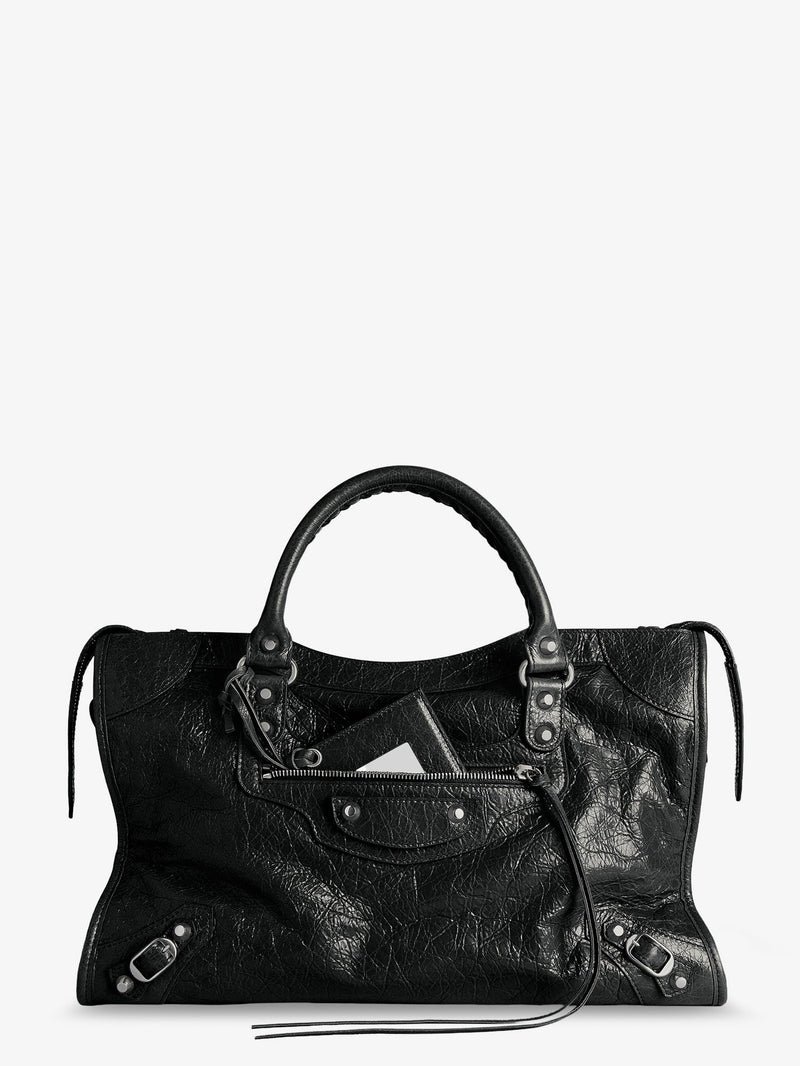 Balenciaga Balenciaga Le City M Leather Crossbody Bag Black - World Class Fashion