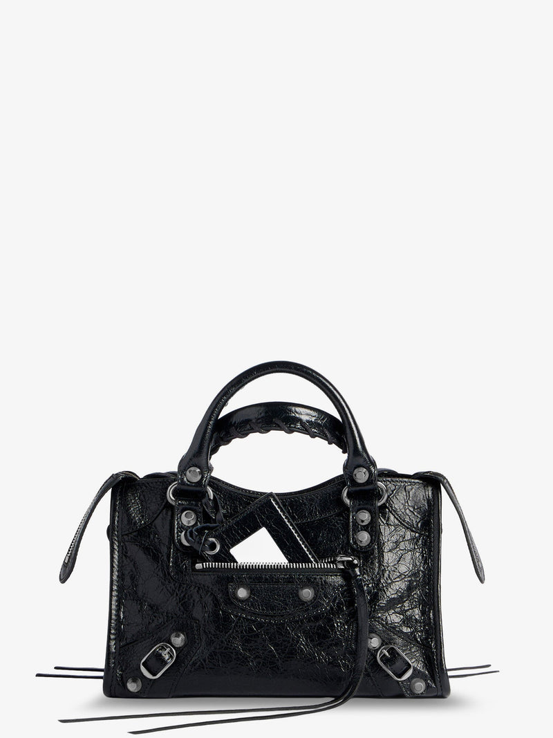Balenciaga Balenciaga Le City Mini Arena Leather Handbag Black - World Class Fashion