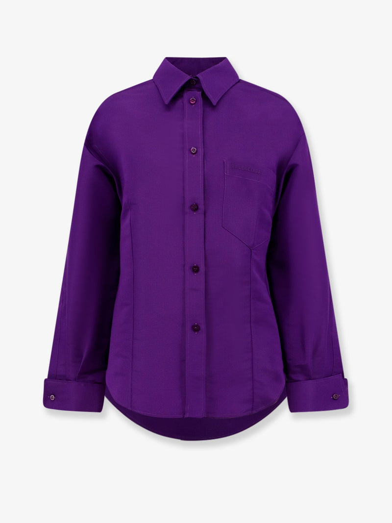 Balenciaga Balenciaga Silk Shantung Shirt Purple - World Class Fashion
