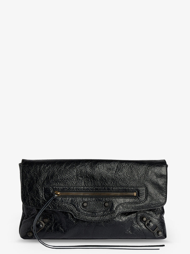 Balenciaga Balenciaga Le City Leather Clutch Bag Black - World Class Fashion