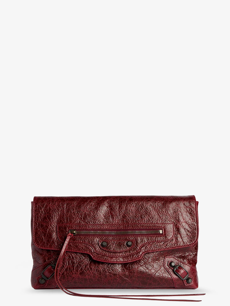 Balenciaga Balenciaga Le City Leather Clutch Red - World Class Fashion