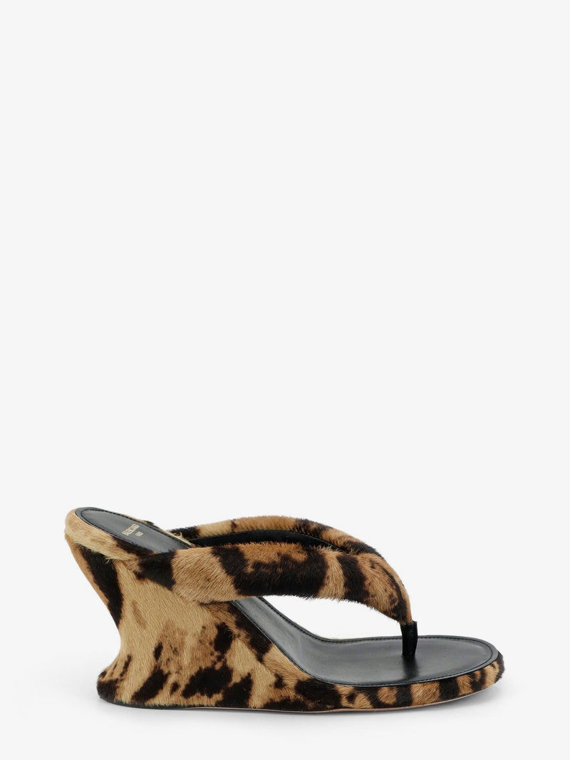 Balenciaga Balenciaga Gaeta Flip-Flops Ponyskin Wedge Animal Print - World Class Fashion