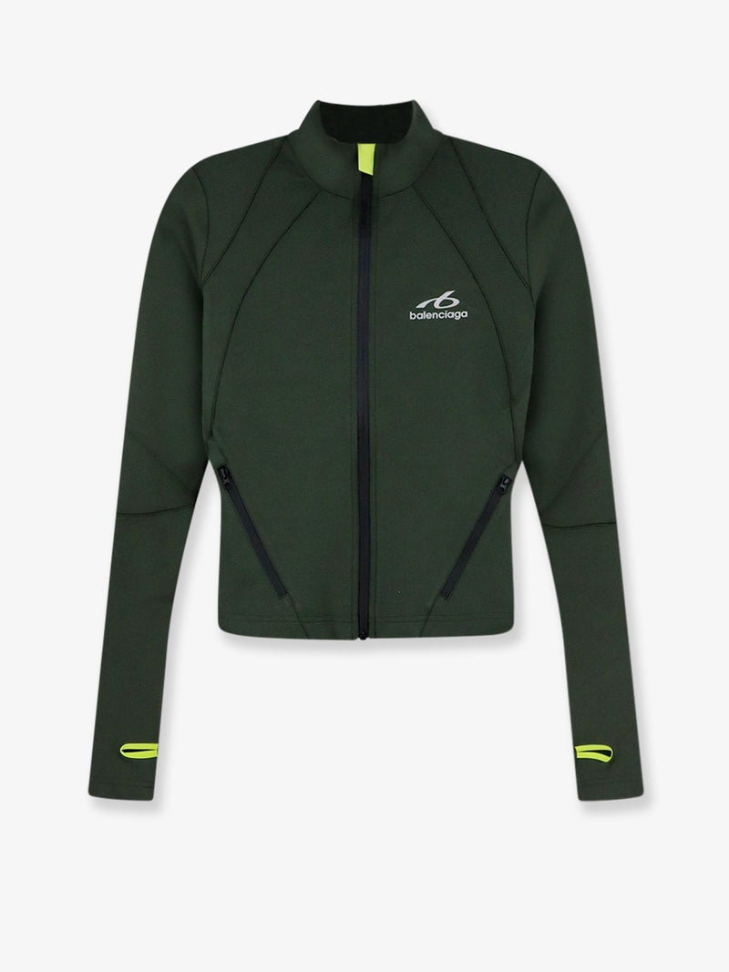 Balenciaga Balenciaga Fitted Zip-Up Sweatshirt Green - World Class Fashion