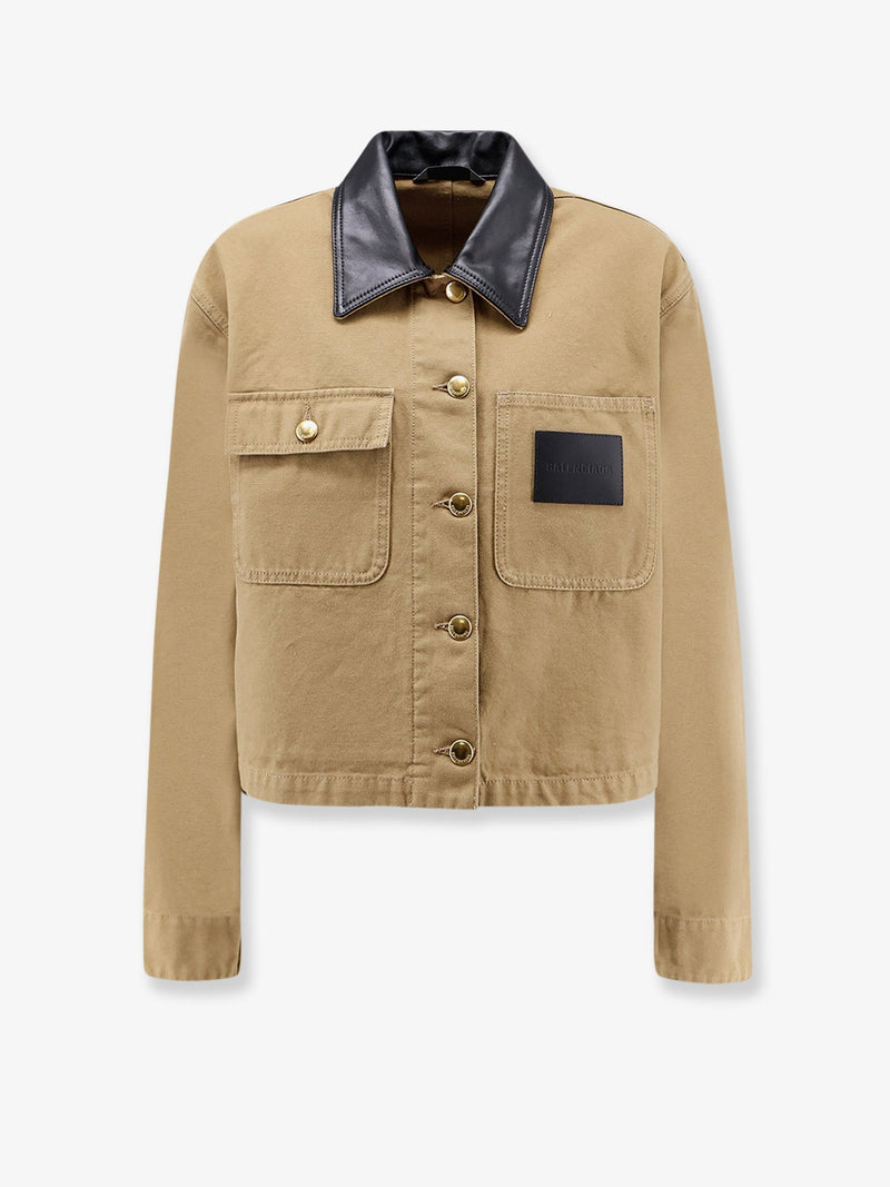 Balenciaga Balenciaga Workwear Cropped Canvas Jacket Beige - World Class Fashion