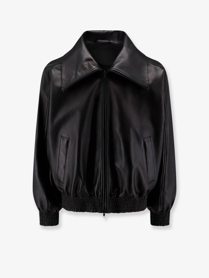 Balenciaga Balenciaga Leather Jacket With Logo Detail Brown - World Class Fashion