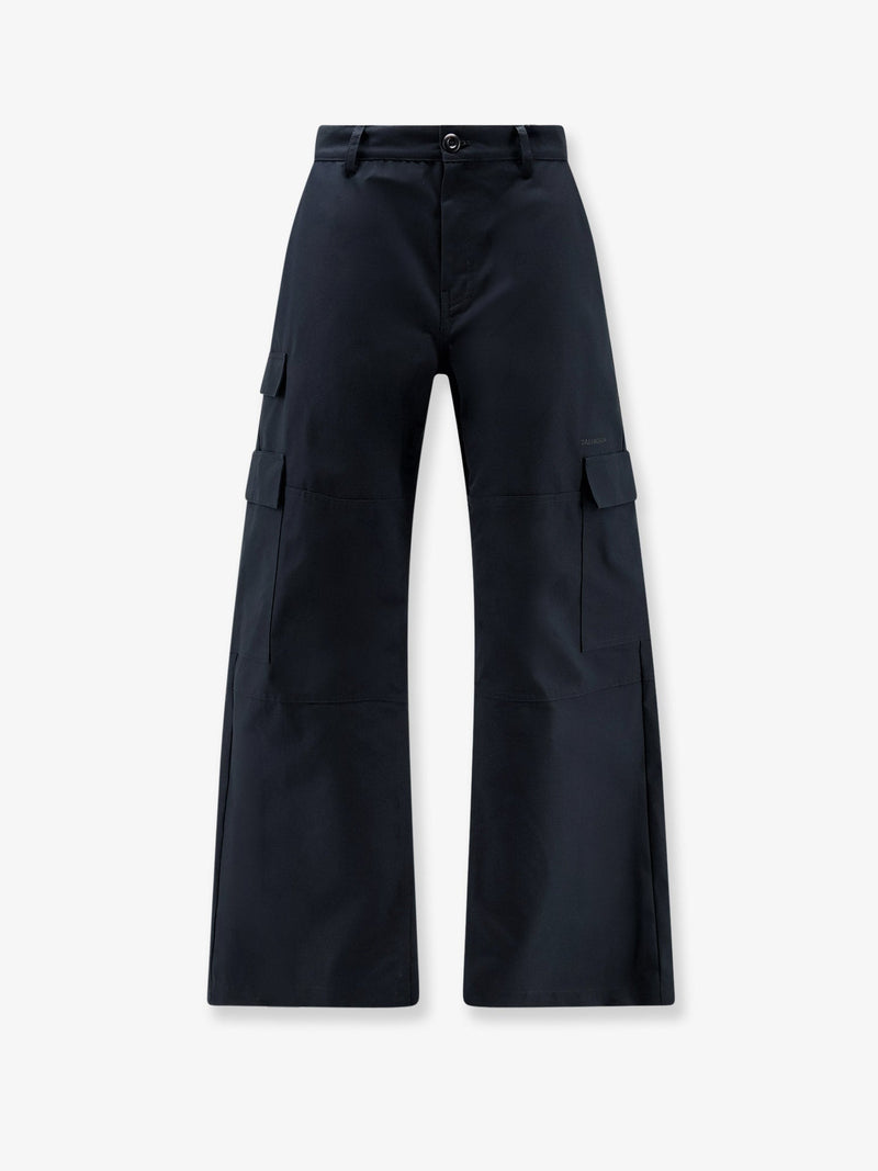 Balenciaga Balenciaga Straight Fit Cargo Cotton Trousers Black - World Class Fashion