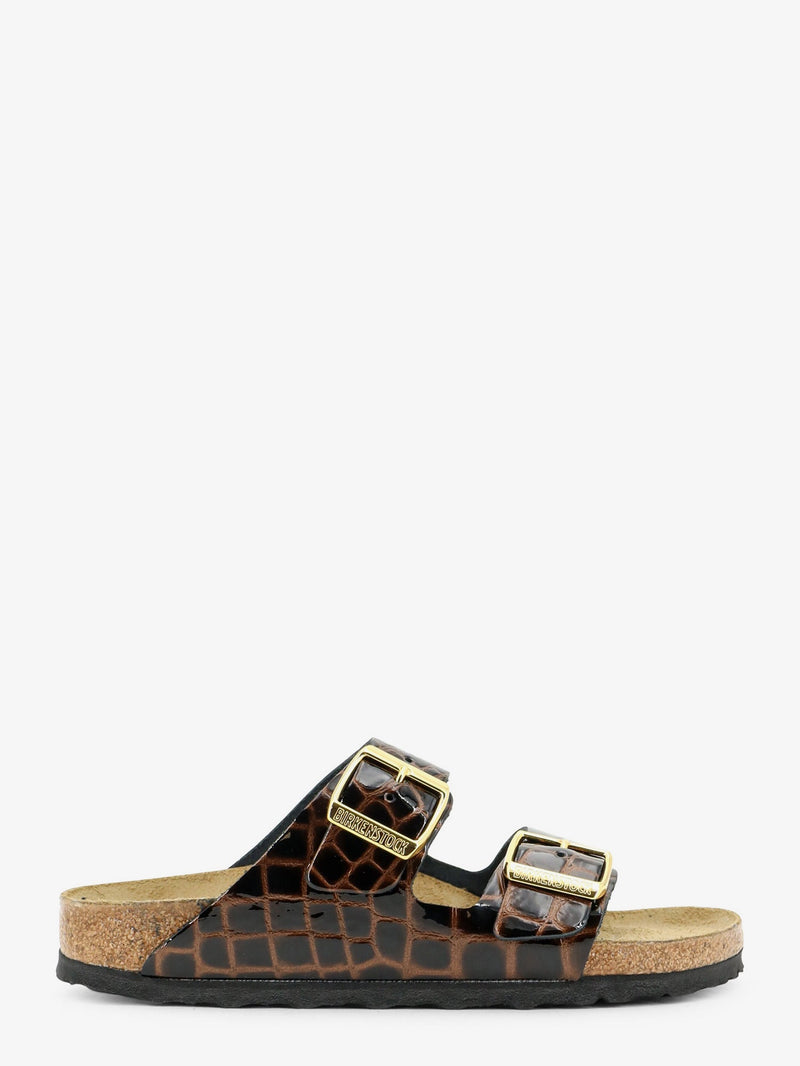 Birkenstock Birkenstock Arizona Leather Sandals Crocodile Print Black - World Class Fashion
