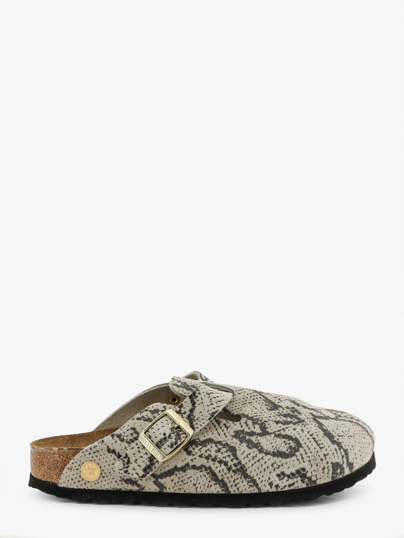 Birkenstock Birkenstock Boston Suede Sabot Python Print Grey - World Class Fashion