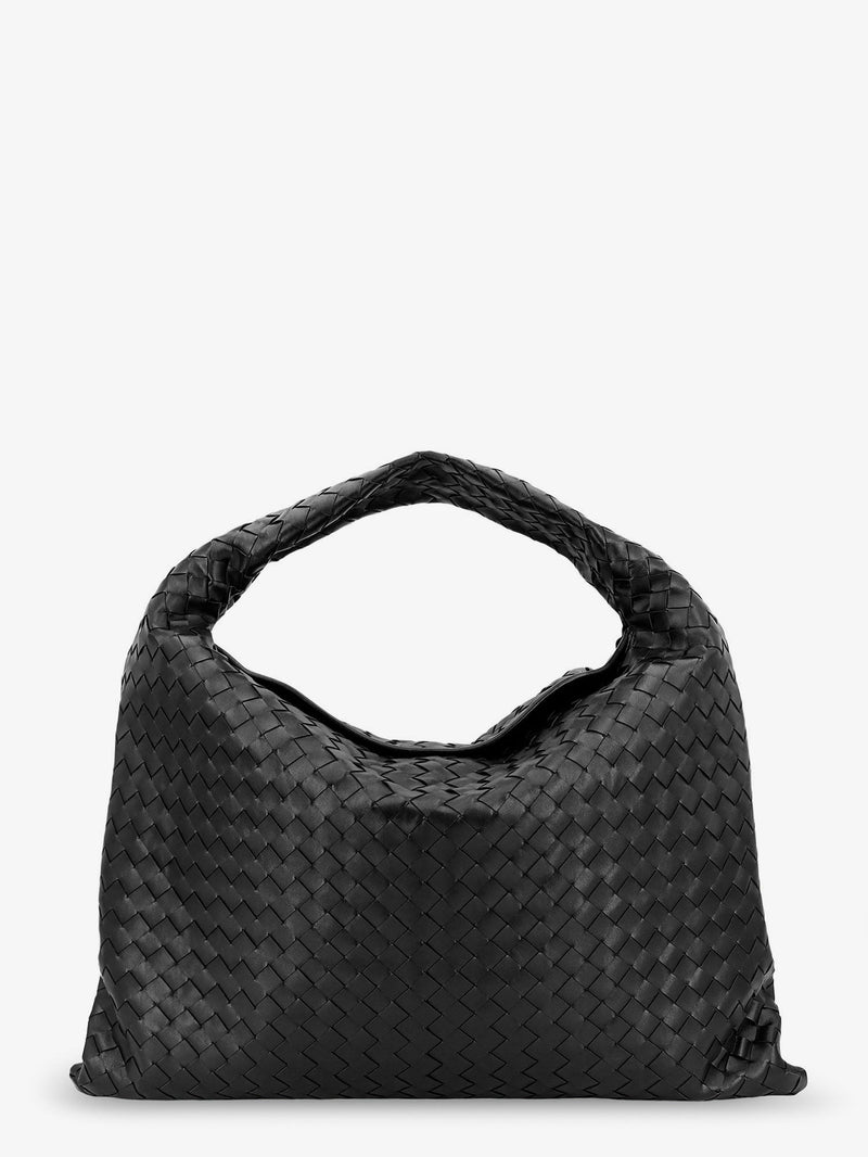 Bottega Veneta Bottega Veneta Hop Hobo Leather Shoulder Bag Black - World Class Fashion