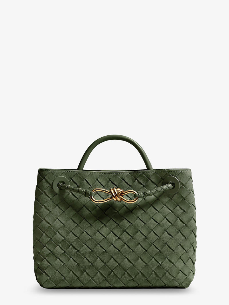 Bottega Veneta Bottega Veneta Small Andiamo Suede Handbag With Intrecciato Motif - World Class Fashion