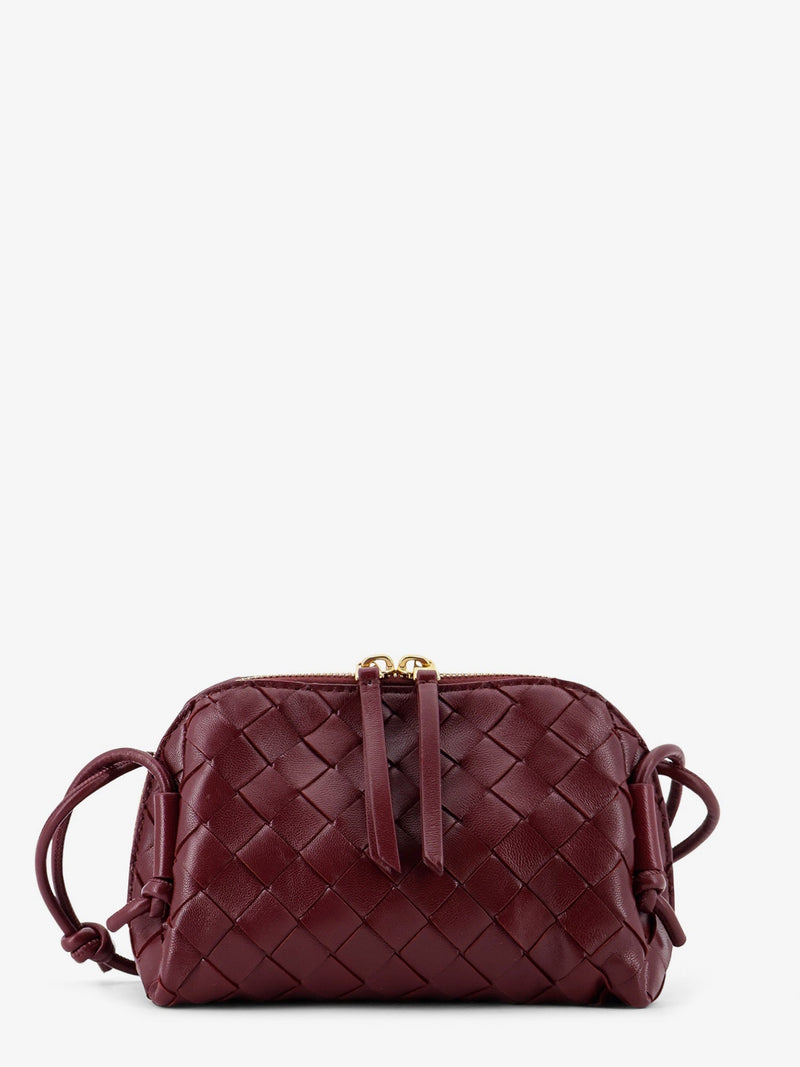Bottega Veneta Bottega Veneta Concert Pouch Leather Shoulder Bag Purple - World Class Fashion
