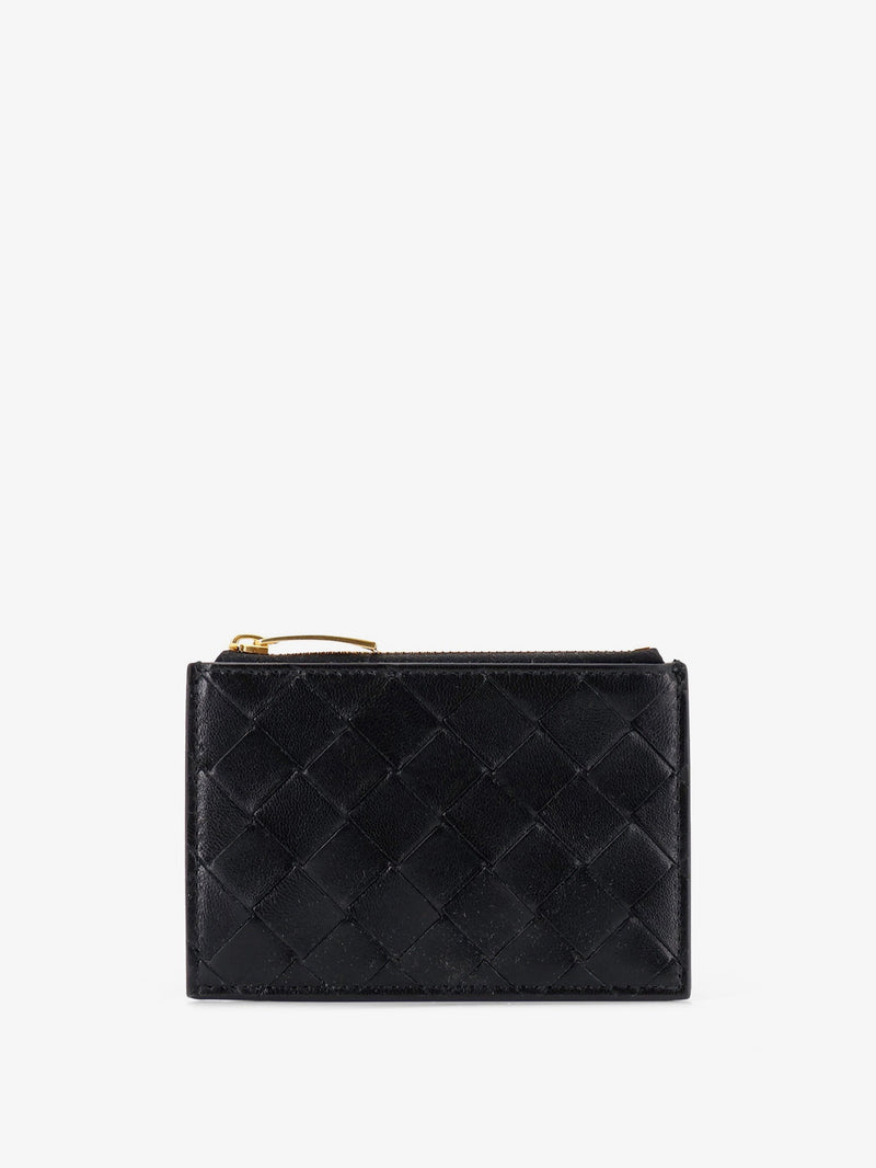 Bottega Veneta Bottega Veneta Leather Card Holder With Intrecciato Motif - World Class Fashion