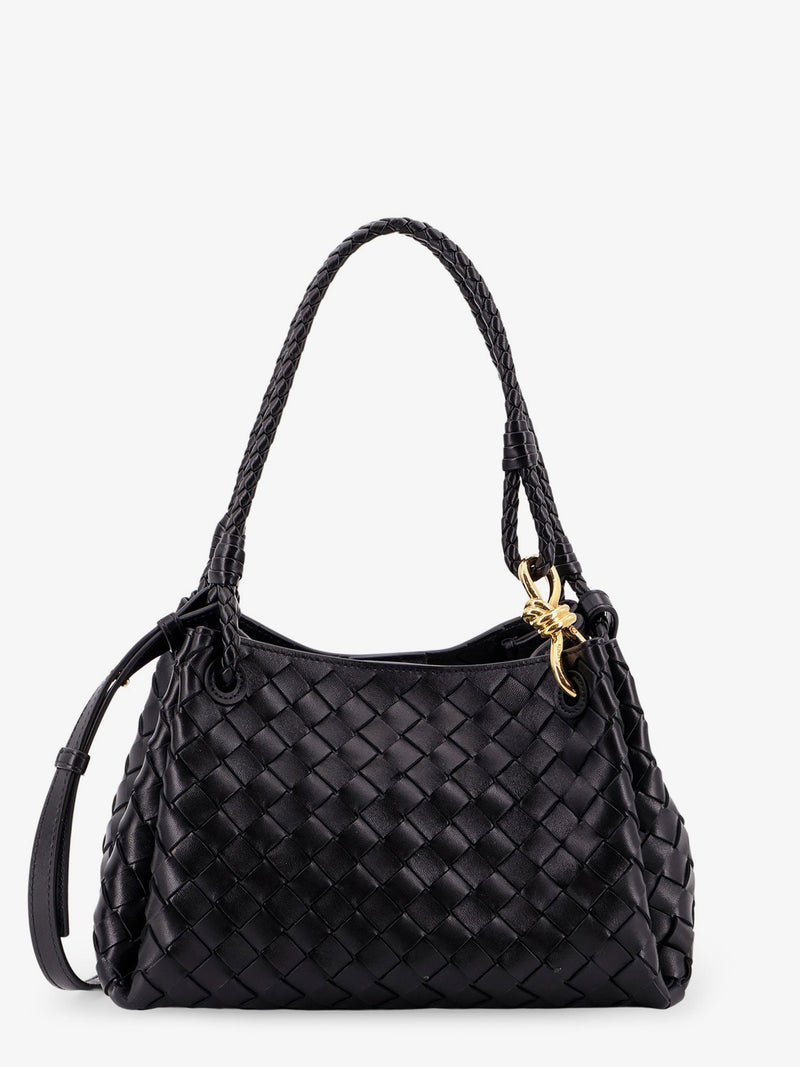 Bottega Veneta Bottega Veneta Parachute Leather Shoulder Bag Black - World Class Fashion
