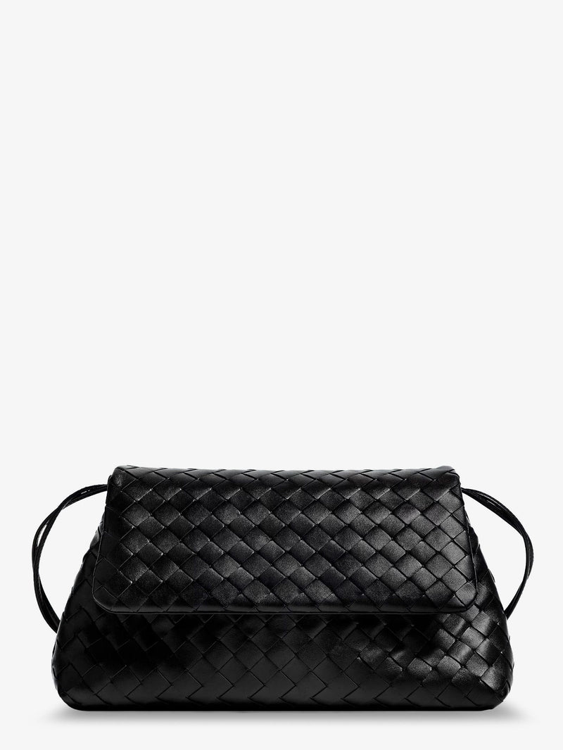 Bottega Veneta Bottega Veneta Bolso de hombro de cuero negro para mujer - World Class Fashion