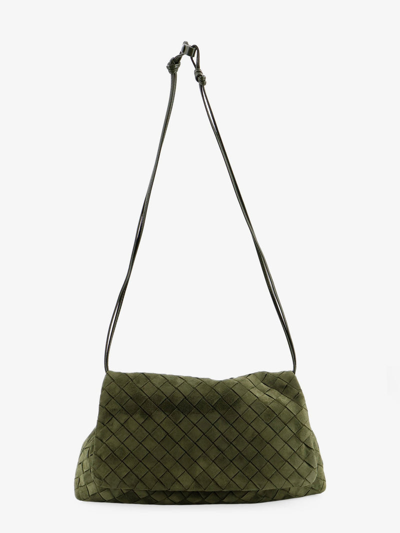 Bottega Veneta Bottega Veneta Suede Giorno Shoulder Bag Green - World Class Fashion