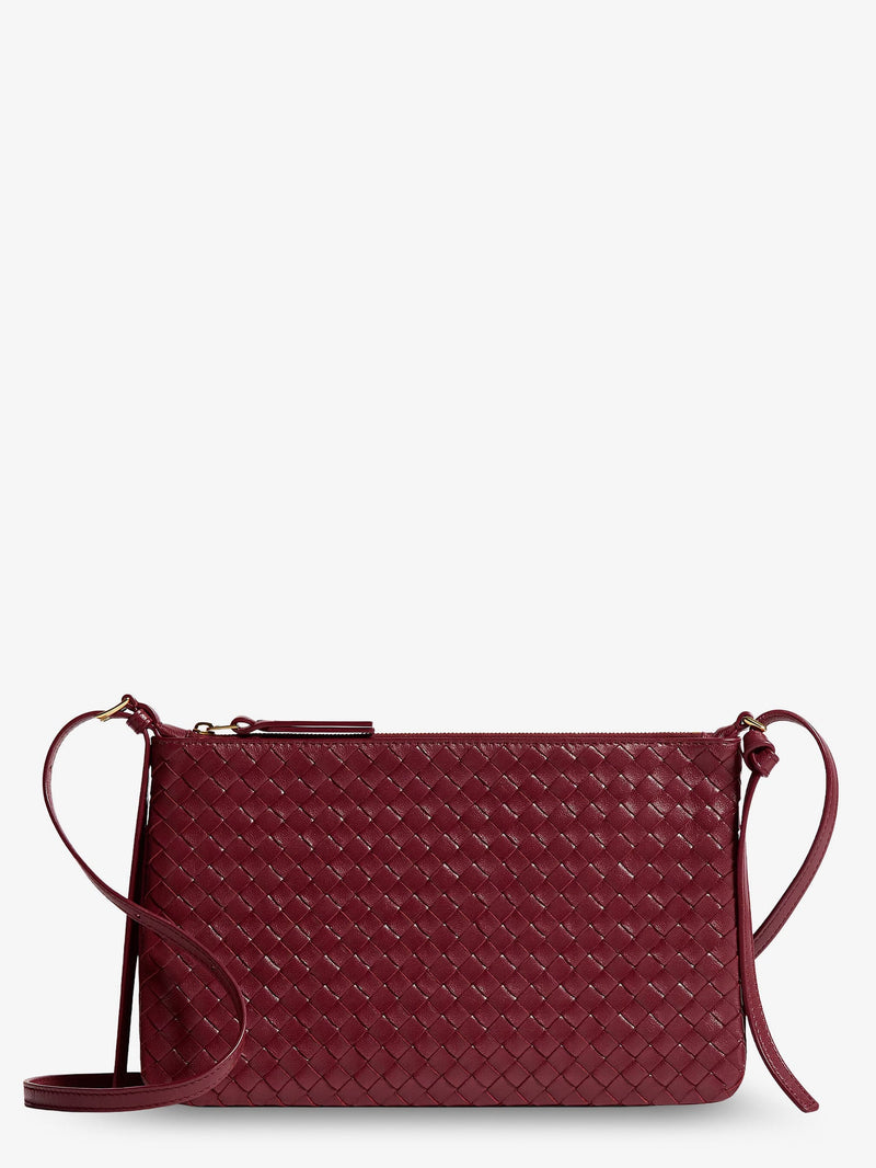 Bottega Veneta Bottega Veneta Piccolo Intrecciato Clutch Red - World Class Fashion