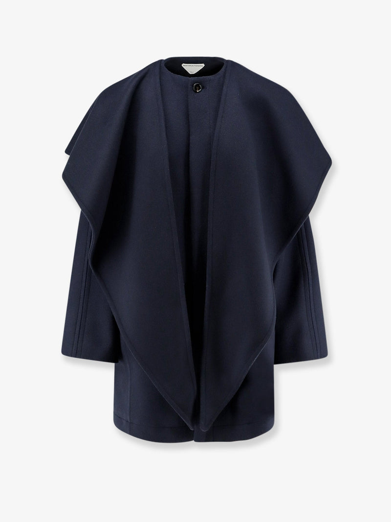 Bottega Veneta Bottega Veneta Wool and Cashmere Coat Blue - World Class Fashion