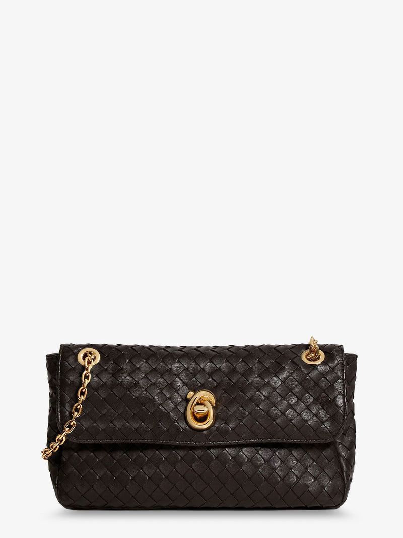 Bottega Veneta Bottega Veneta Madison Leather Crossbody Bag Black - World Class Fashion
