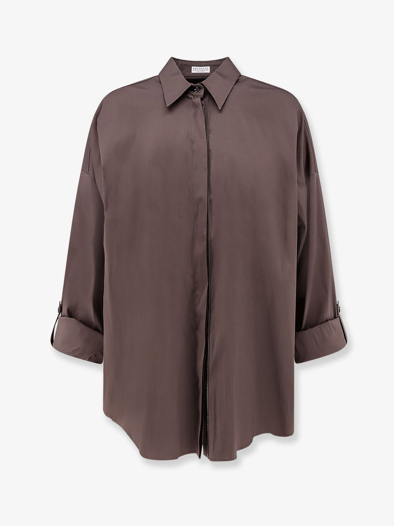 Brunello Cucinelli Brunello Cucinelli Cotton Blend Shirt Brown Women - World Class Fashion