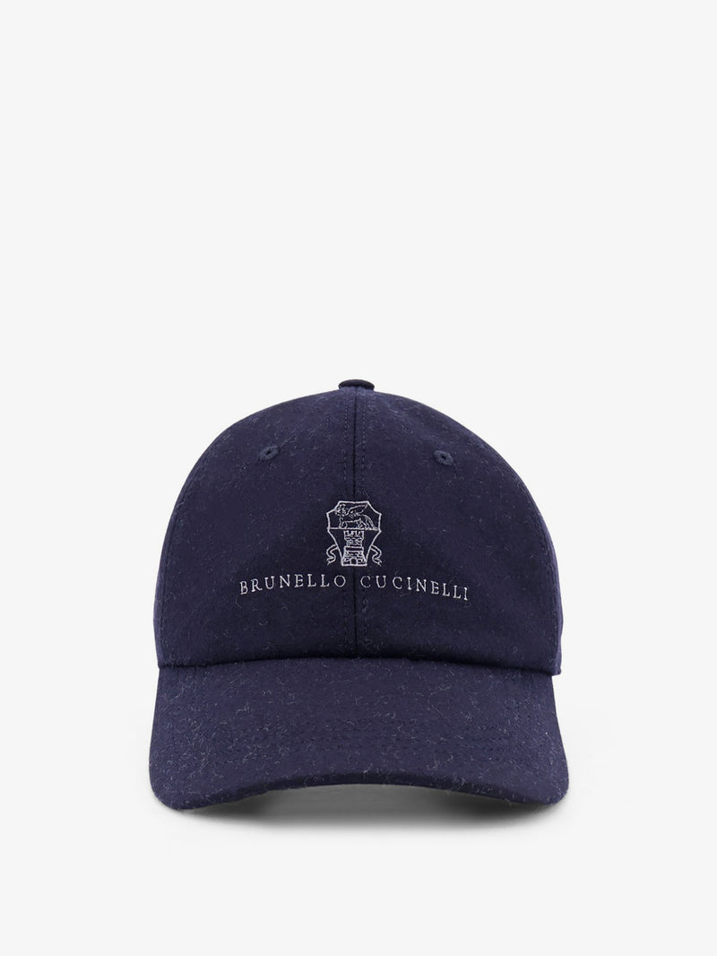 Brunello Cucinelli Brunello Cucinelli Virgin Wool Baseball Hat Blue - World Class Fashion