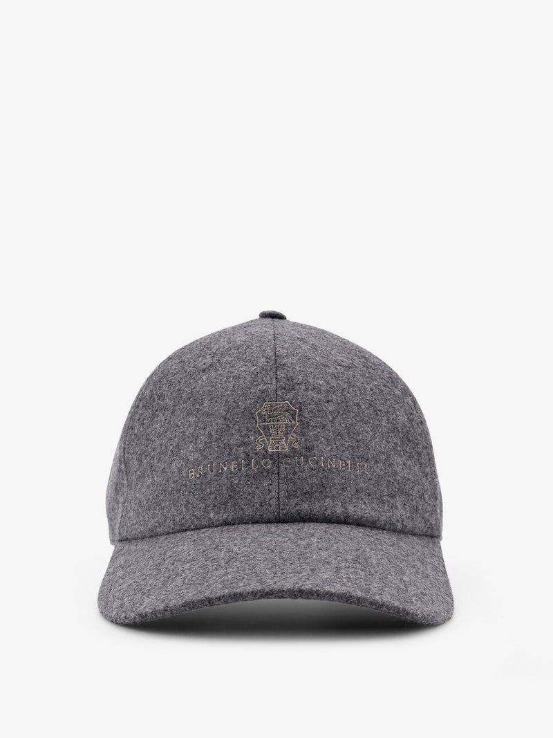 Brunello Cucinelli Brunello Cucinelli Virgin Wool Baseball Hat Grey - World Class Fashion