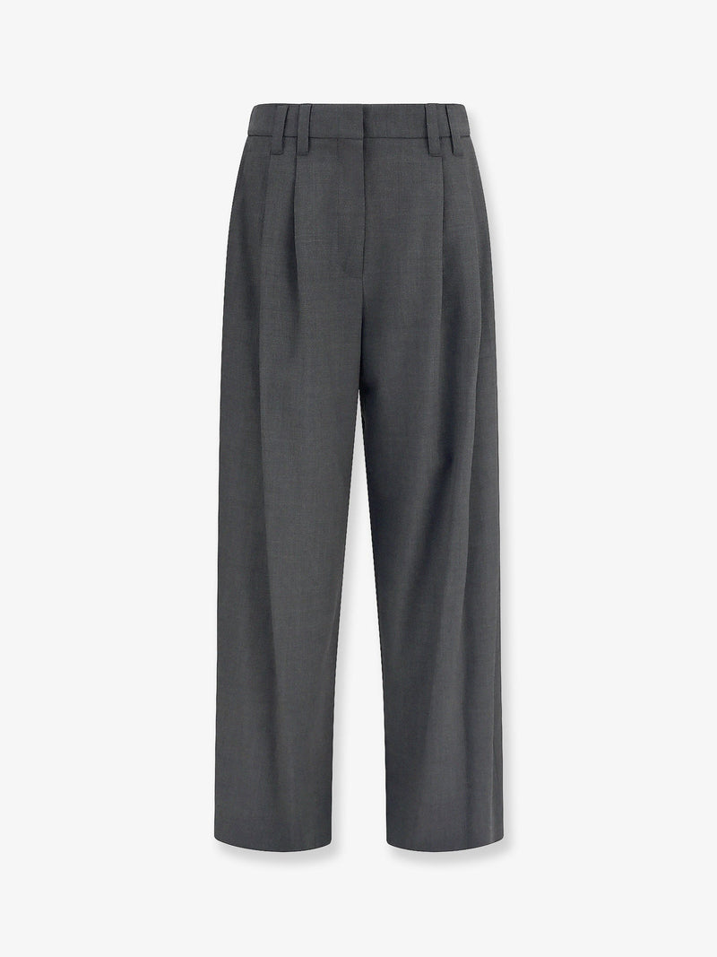 Brunello Cucinelli Brunello Cucinelli Stretch Virgin Wool Trousers Grey - World Class Fashion