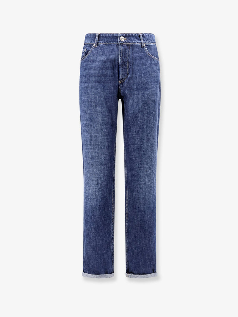 Brunello Cucinelli Brunello Cucinelli Traditional Fit Light Denim Jeans Blue - World Class Fashion