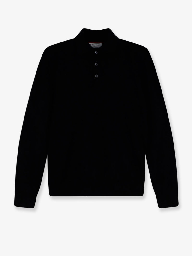 Brunello Cucinelli Brunello Cucinelli Cashmere Silk Polo Shirt Black - World Class Fashion