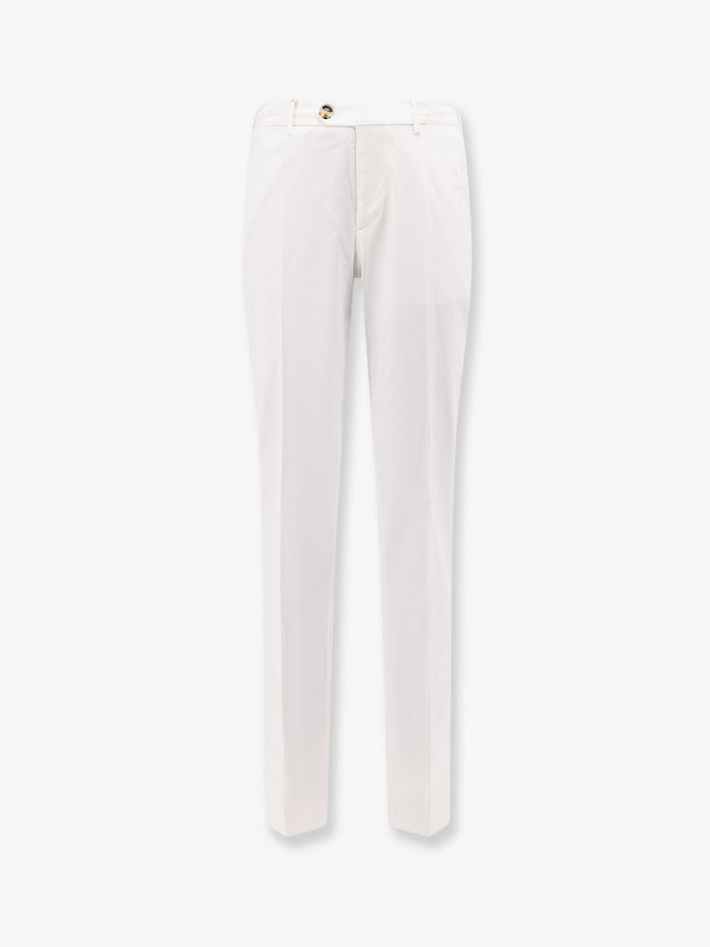 Brunello Cucinelli Brunello Cucinelli Italian Fit Stretch Cotton Trousers White - World Class Fashion