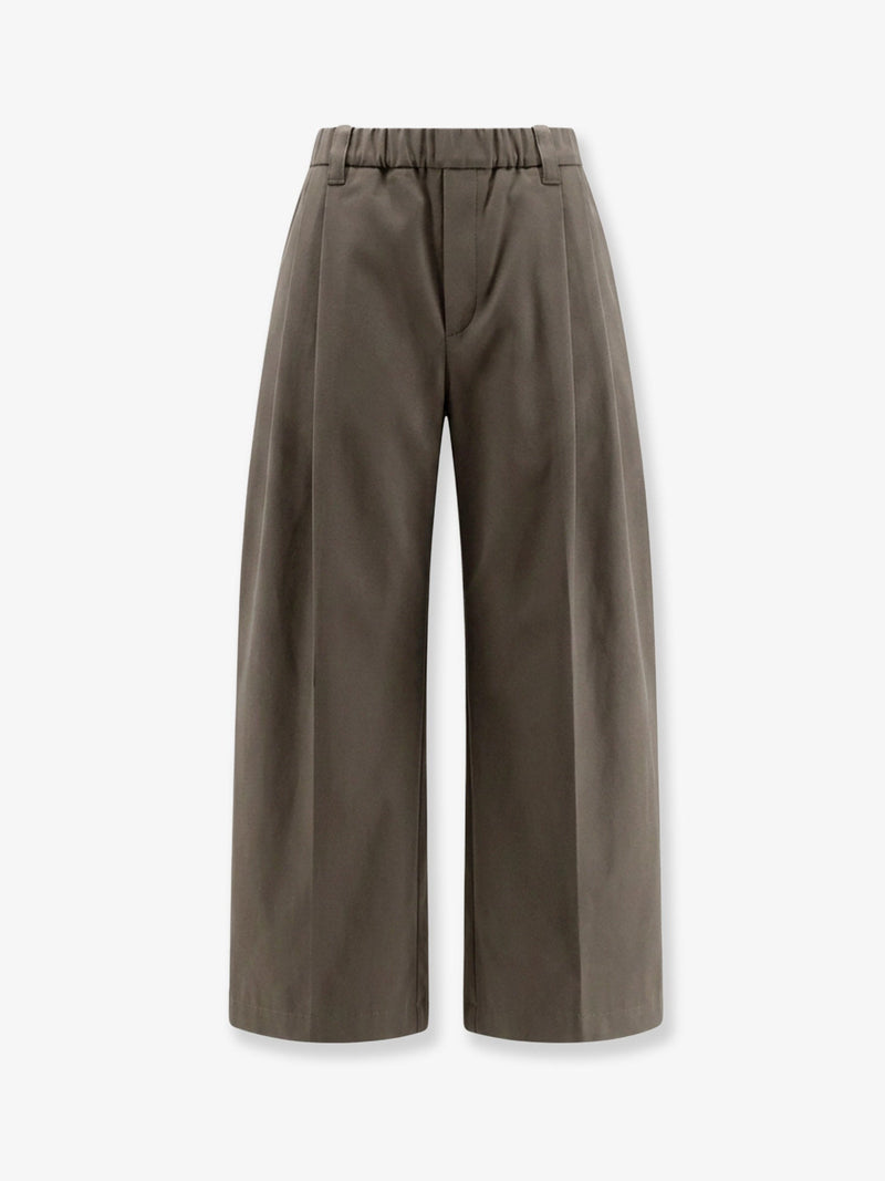 Brunello Cucinelli Brunello Cucinelli Cotton Trousers Green Women - World Class Fashion