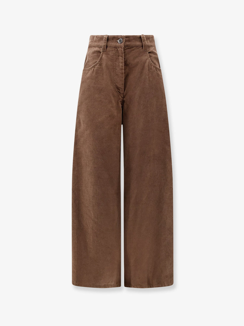 Brunello Cucinelli Brunello Cucinelli Maxi Corduroy Trousers Brown - World Class Fashion
