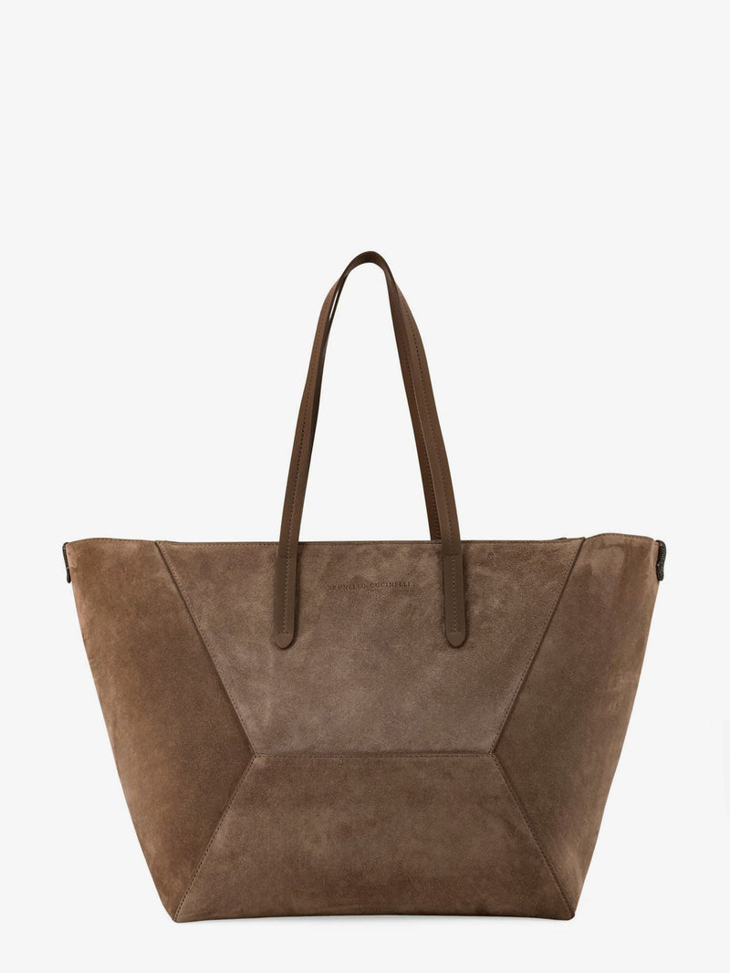 Brunello Cucinelli Brunello Cucinelli BC Duo Suede Shoulder Bag Brown - World Class Fashion
