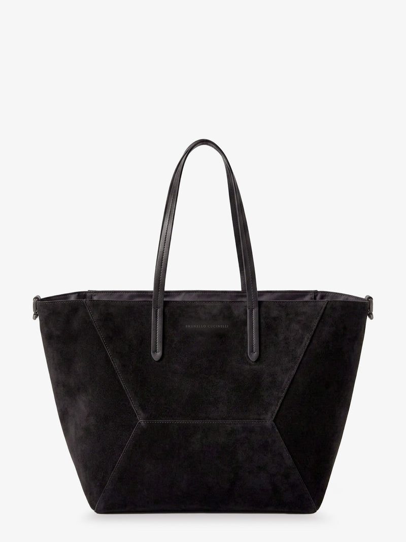 Brunello Cucinelli Brunello Cucinelli BC Duo Suede Shoulder Bag Grey - World Class Fashion