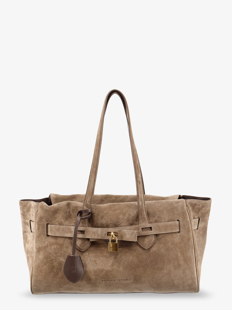 Brunello Cucinelli Brunello Cucinelli Suede Shoulder Bag Brown - World Class Fashion