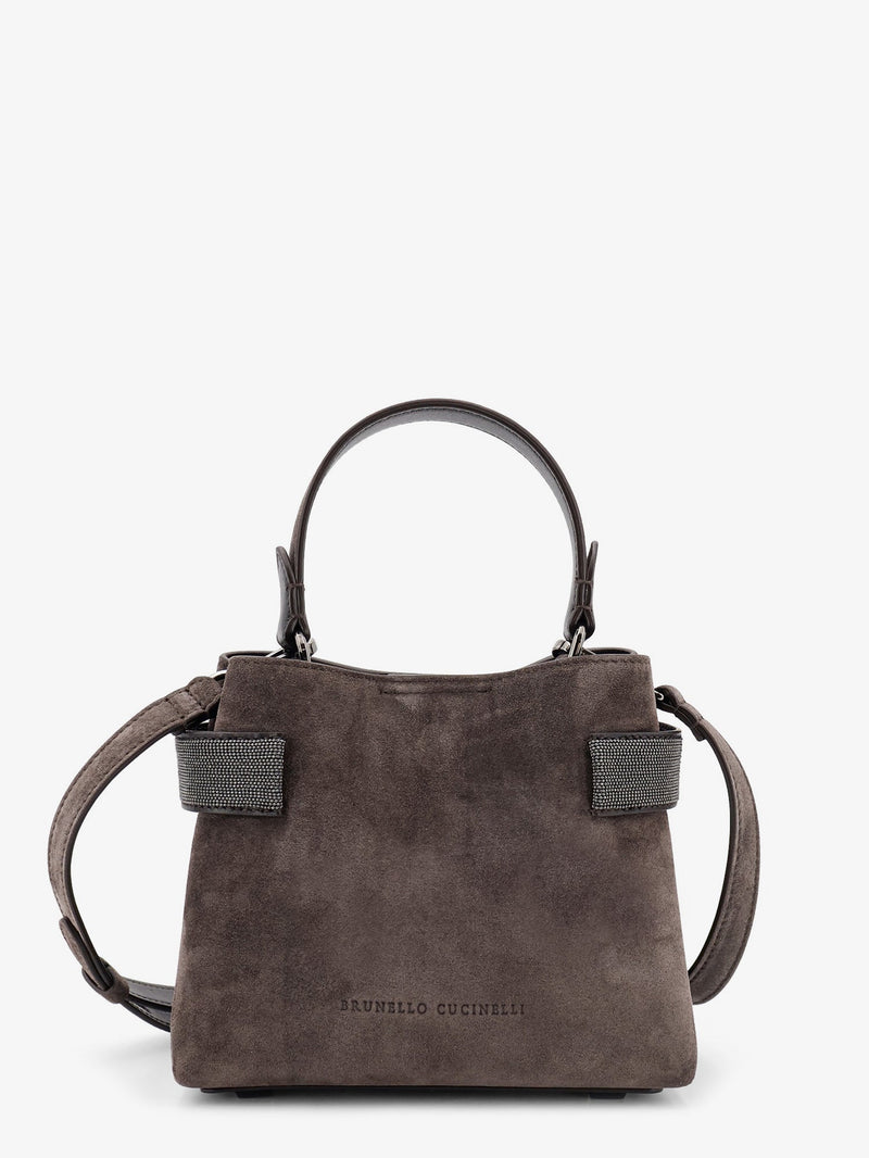 Brunello Cucinelli Brunello Cucinelli Suede Crossbody Bag Grey Women - World Class Fashion