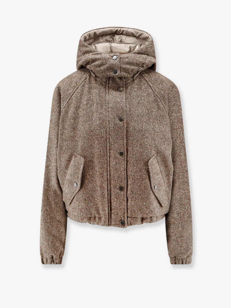Brunello Cucinelli Brunello Cucinelli Mélange Virgin Wool Blend Jacket Brown - World Class Fashion