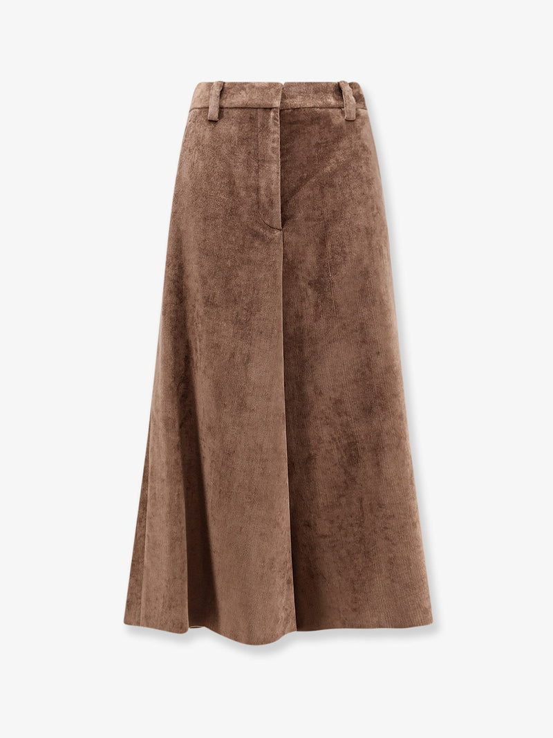 Brunello Cucinelli Brunello Cucinelli Velvet Skirt With Monili Detail - World Class Fashion