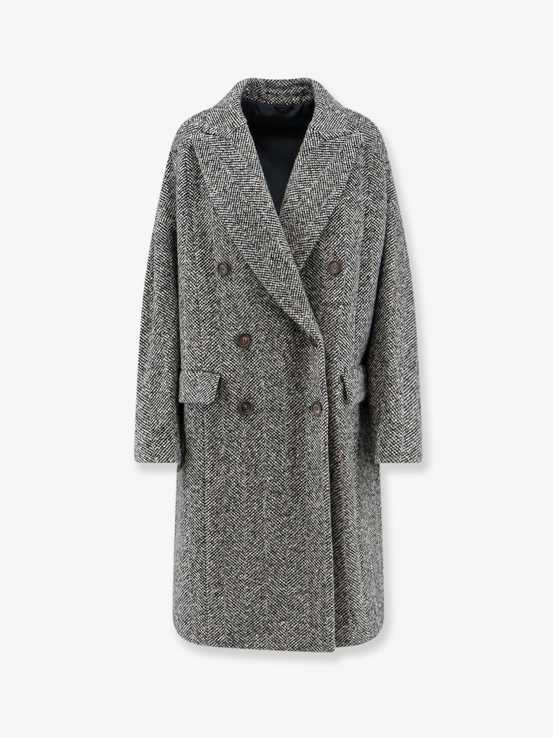 Brunello Cucinelli Brunello Cucinelli Virgin Wool Alpaca Overcoat Black - World Class Fashion