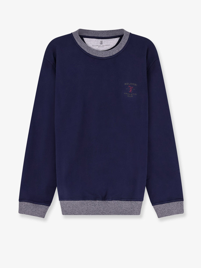 Brunello Cucinelli Brunello Cucinelli Cotton Sweatshirt Blue Men - World Class Fashion