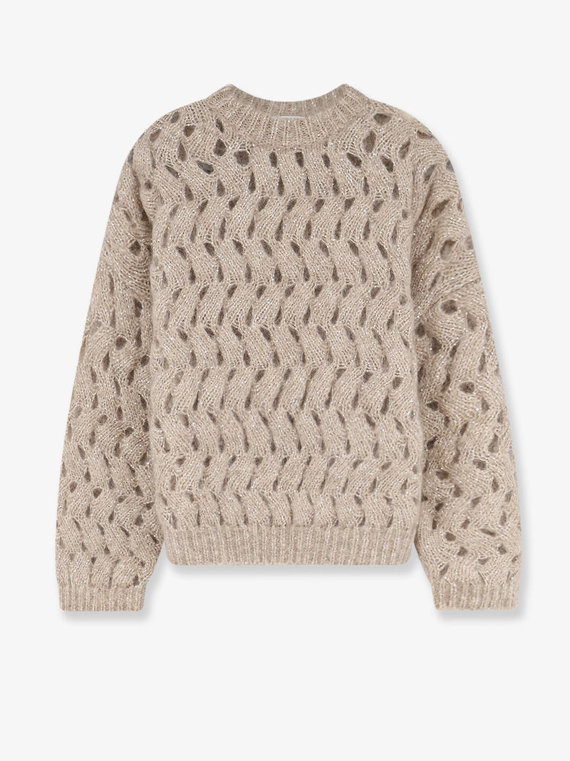 Brunello Cucinelli Brunello Cucinelli Perforated Sweater With Micro Sequins - World Class Fashion