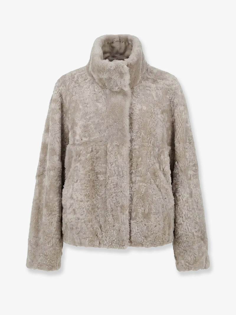Brunello Cucinelli Brunello Cucinelli Short Sheepskin Coat Beige Women - World Class Fashion