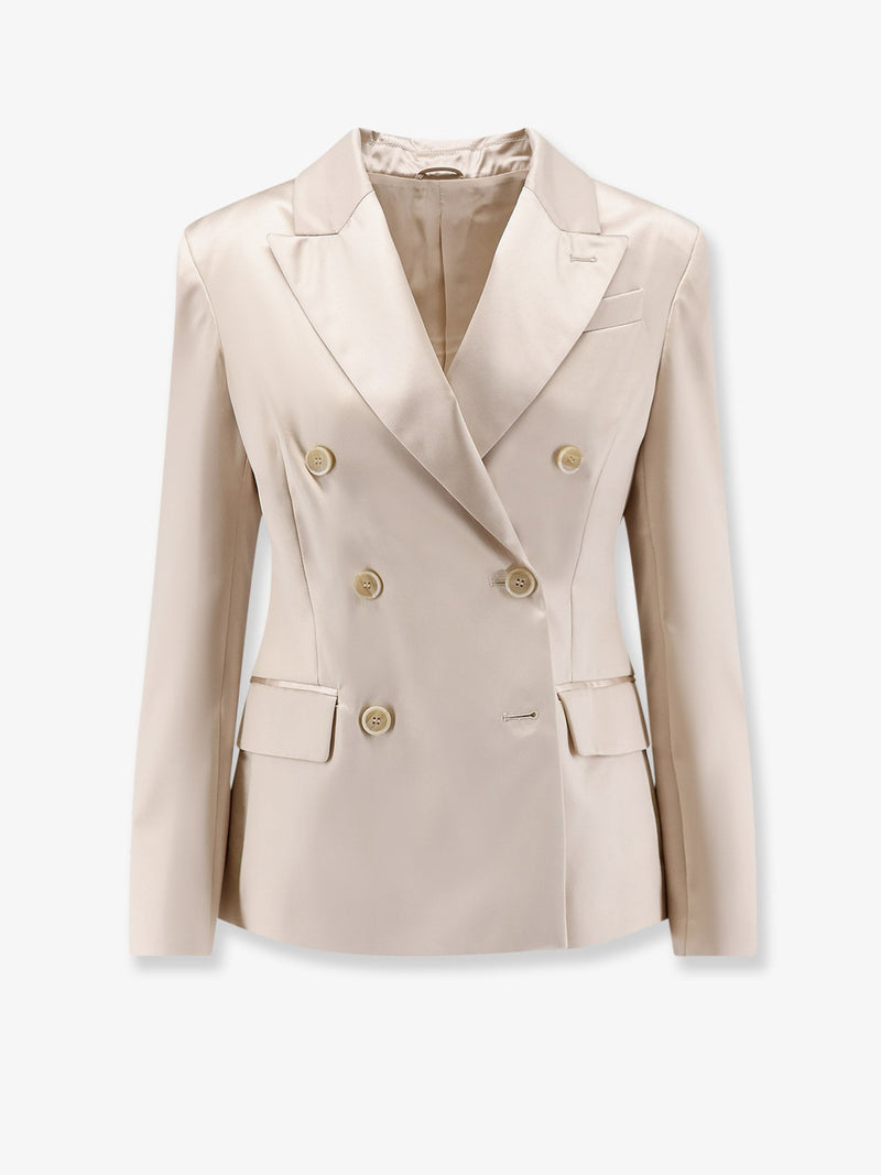 Brunello Cucinelli Brunello Cucinelli Double-Breasted Silk Blazer - World Class Fashion