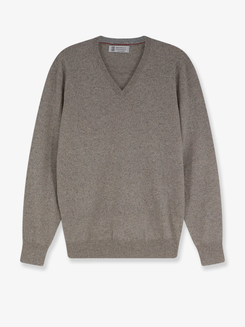 Brunello Cucinelli Brunello Cucinelli Cashmere V-Neck Sweater Beige - World Class Fashion
