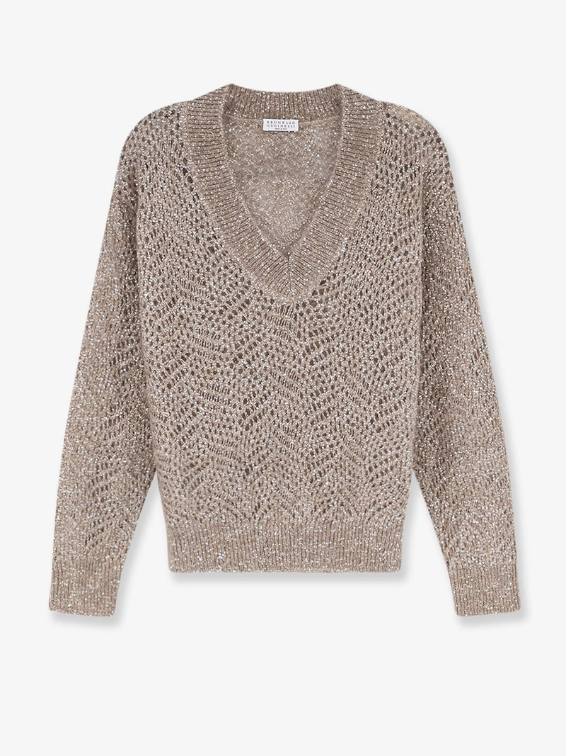 Brunello Cucinelli Brunello Cucinelli Mohair Blend Sweater Beige - World Class Fashion