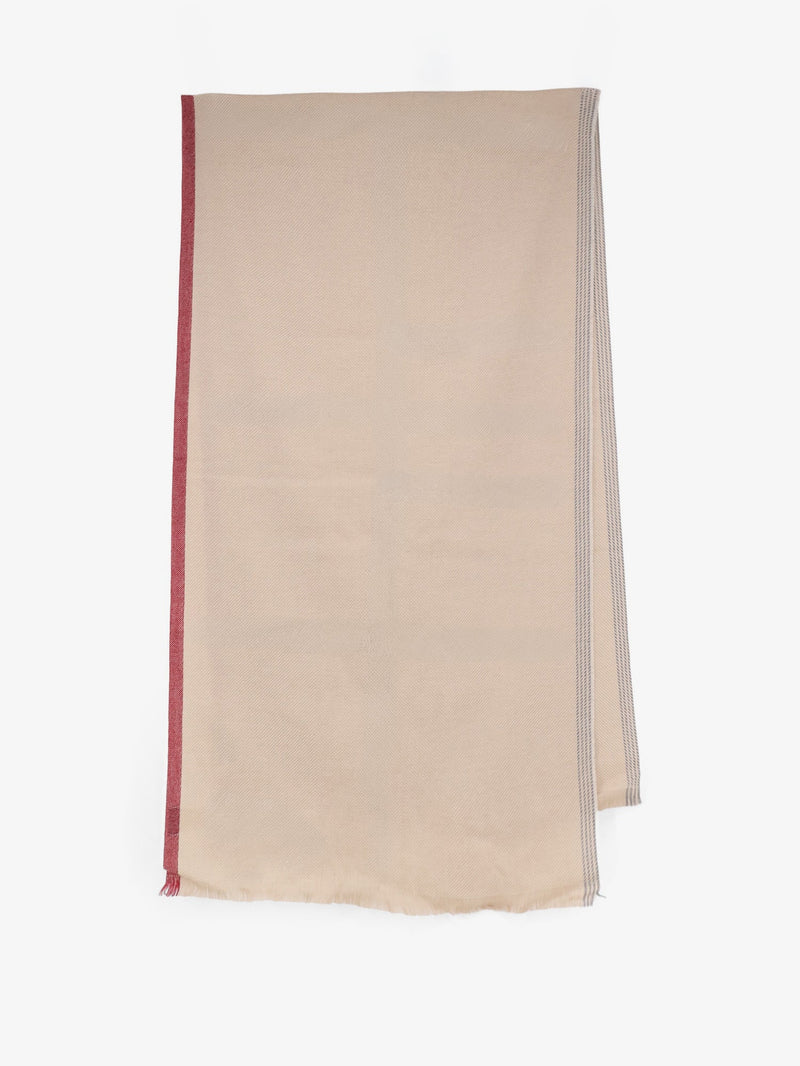 Brunello Cucinelli Brunello Cucinelli Wool and Cashmere Scarf Beige - World Class Fashion