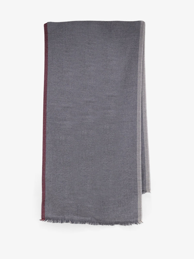 Brunello Cucinelli Brunello Cucinelli Wool and Cashmere Scarf Grey - World Class Fashion