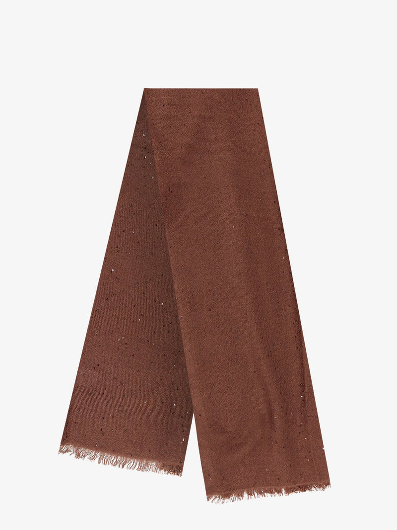 Brunello Cucinelli Brunello Cucinelli Cashmere and Silk Scarf Brown - World Class Fashion