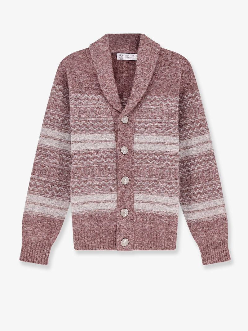 Brunello Cucinelli Brunello Cucinelli Alpaca Cashmere Wool Cardigan Purple - World Class Fashion