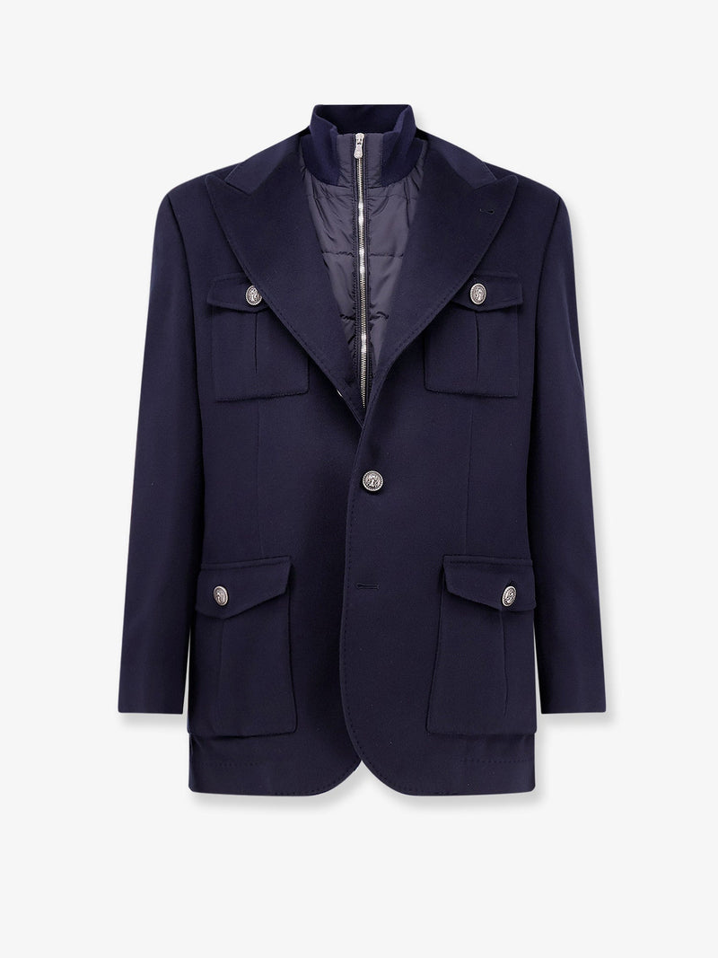 Brunello Cucinelli Brunello Cucinelli Virgin Wool Jacket with Padded Vest Blue - World Class Fashion